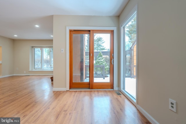 entryway featuring light hardwood / wood-style flooring