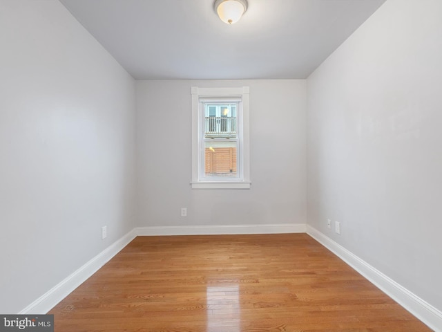 empty room with light wood-type flooring