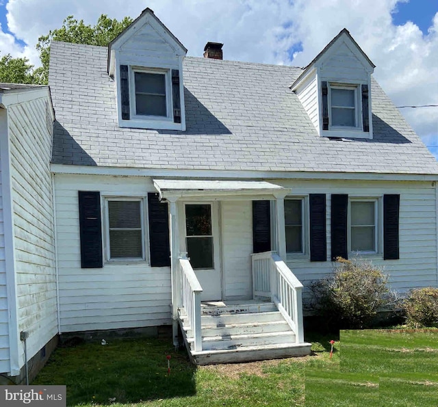 view of cape cod home