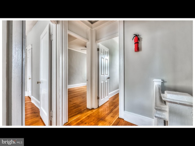 hall featuring hardwood / wood-style flooring