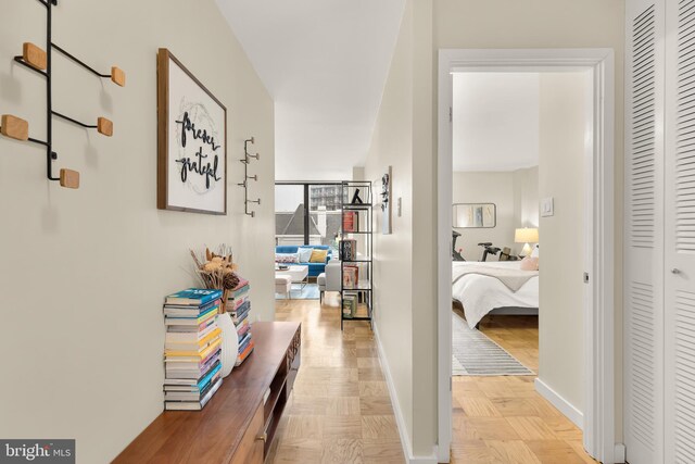 hallway with baseboards