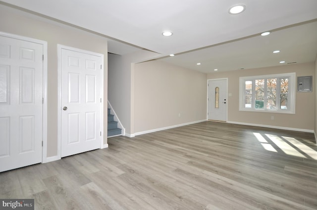 interior space with light wood-type flooring