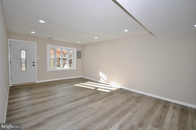 entryway with light wood-type flooring