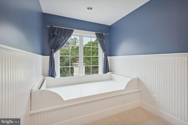 bathroom with wainscoting