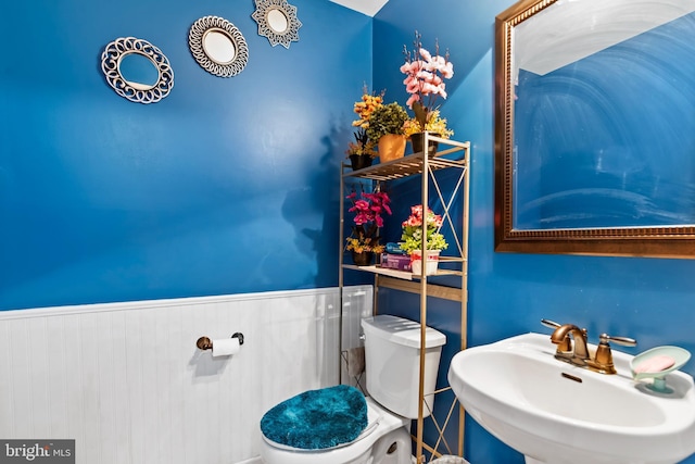 bathroom with toilet and sink