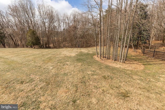 view of yard featuring fence