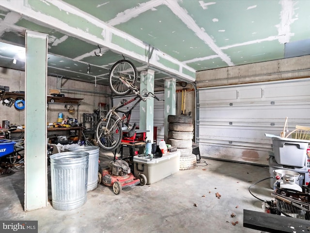 view of garage