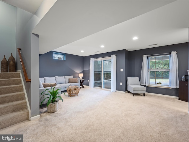 view of carpeted living room