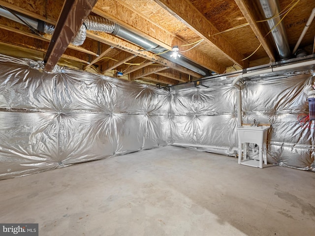 basement with sink