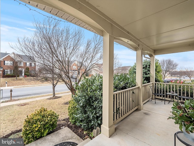 view of patio featuring covered porch