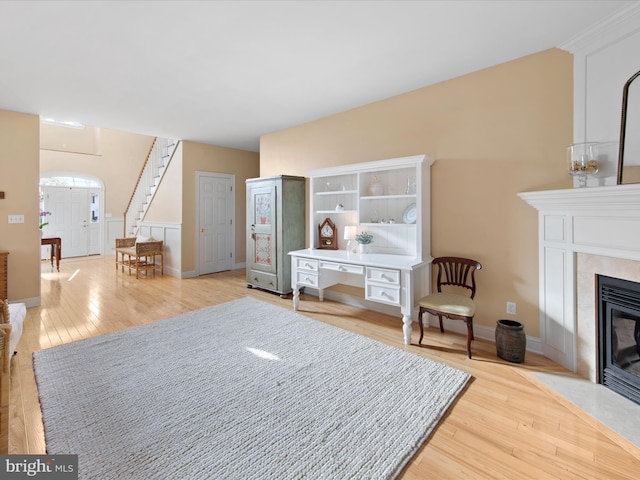 sitting room featuring hardwood / wood-style flooring