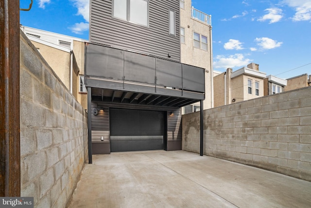 view of garage