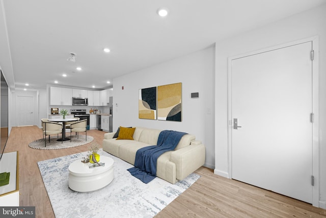 living room featuring light hardwood / wood-style floors