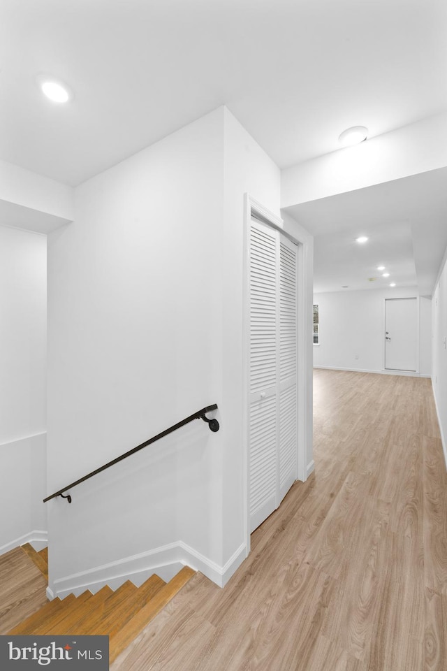 hall featuring light hardwood / wood-style flooring