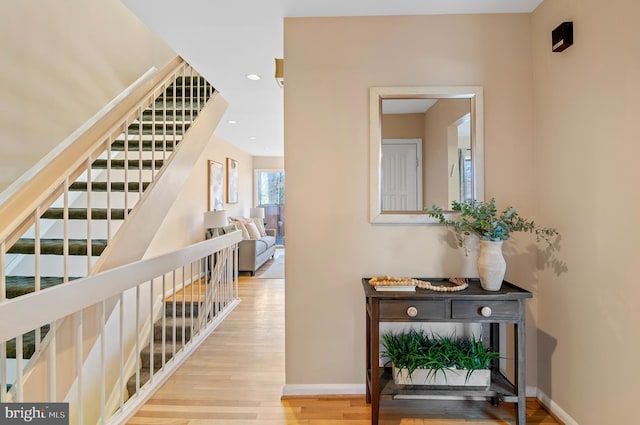 hallway featuring light hardwood / wood-style flooring