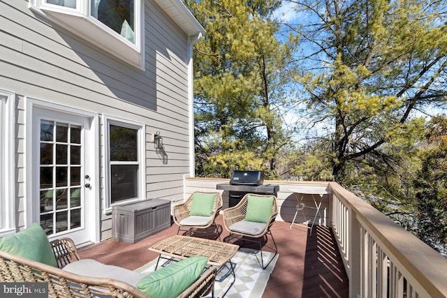 deck featuring area for grilling