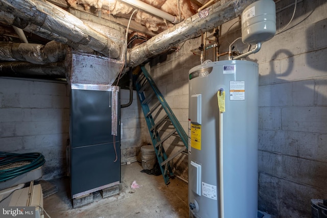 utilities with electric water heater and heating unit