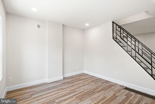 empty room featuring light wood-type flooring