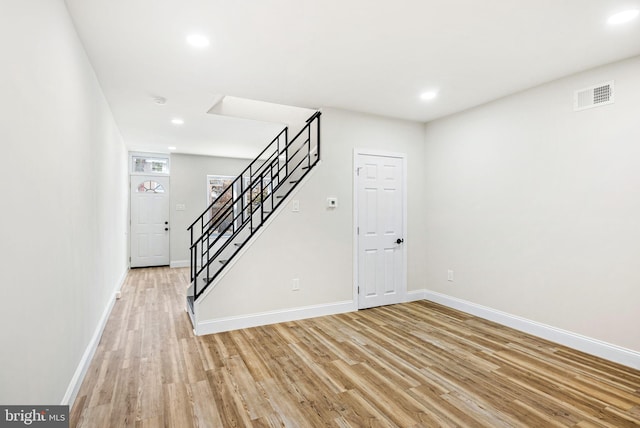 interior space with light wood-type flooring