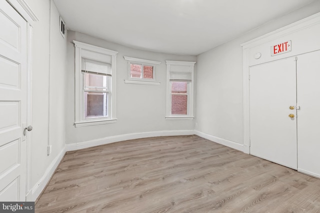 unfurnished bedroom with light hardwood / wood-style floors