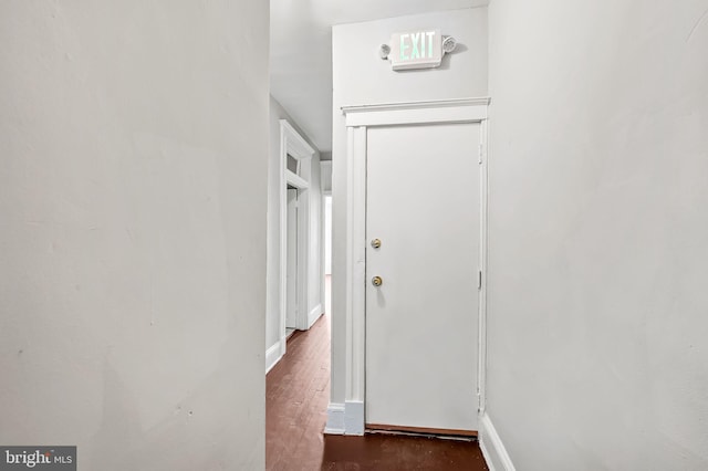 hall featuring dark hardwood / wood-style flooring