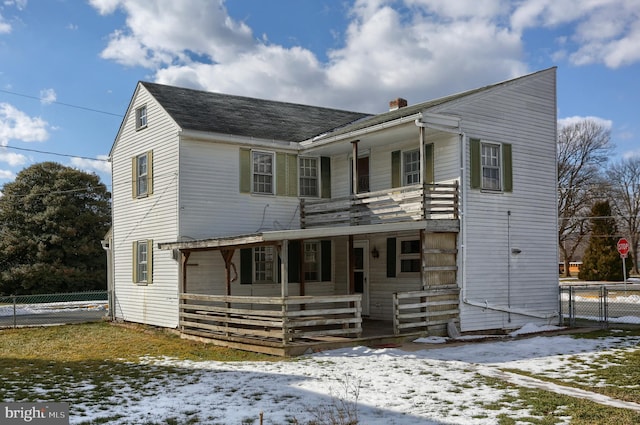 view of front of property with a porch