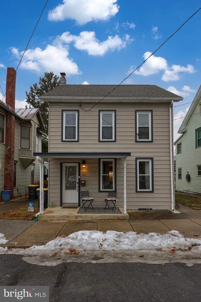 view of front of home featuring covered porch