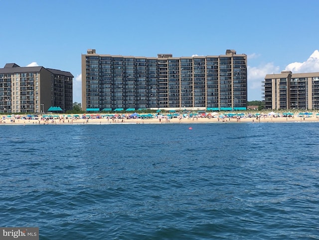 water view featuring a beach view