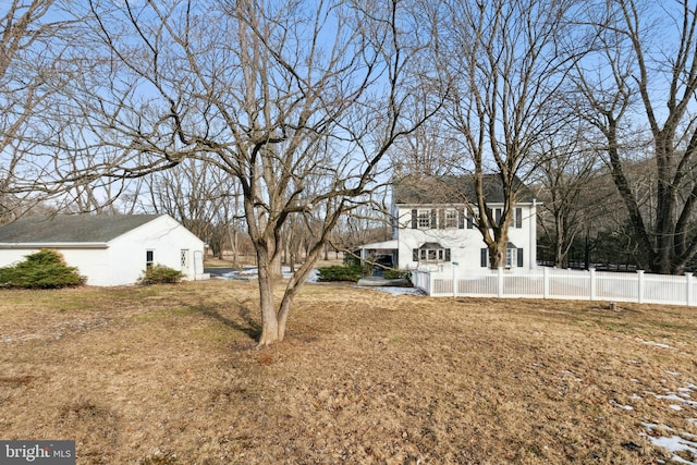 view of yard with fence