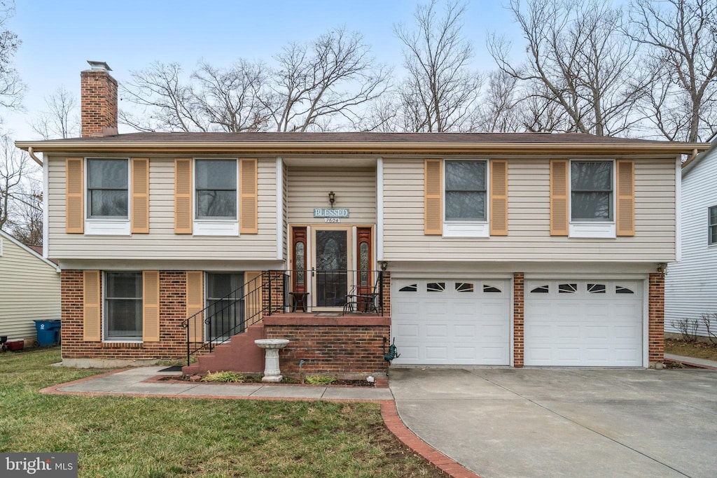 bi-level home with a garage