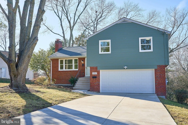 tri-level home featuring a garage