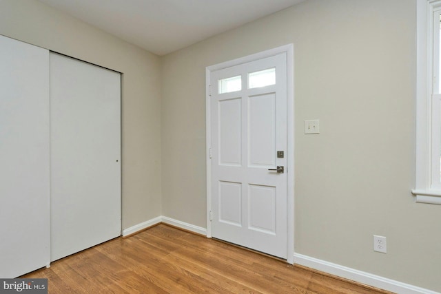 entryway featuring light wood-type flooring