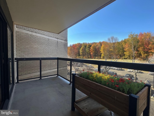 balcony with a wooded view