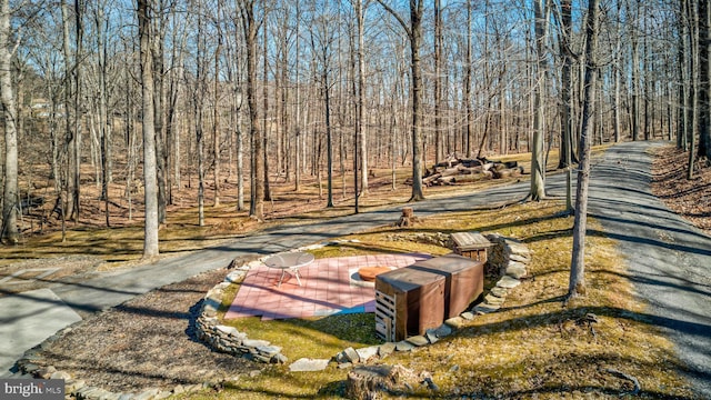 surrounding community featuring a forest view