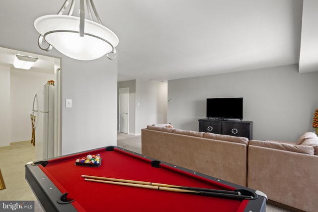 rec room with pool table