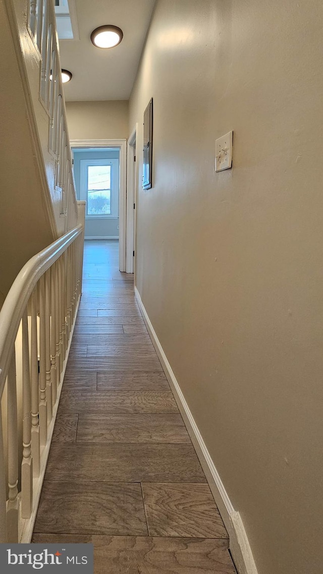 hall featuring wood-type flooring