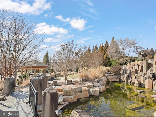 view of yard with a gazebo