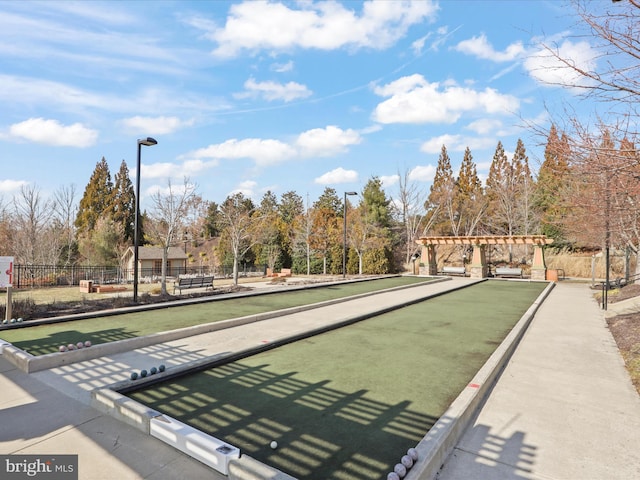 view of home's community with a pergola