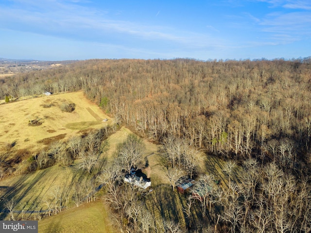 bird's eye view featuring a rural view