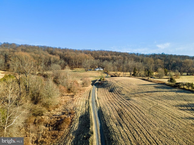 aerial view featuring a rural view