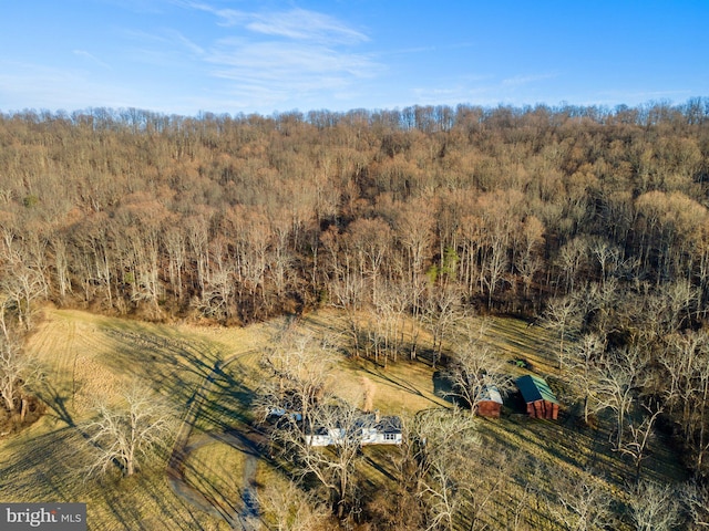 aerial view with a rural view