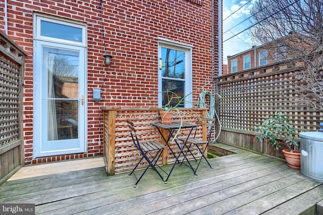 view of wooden deck