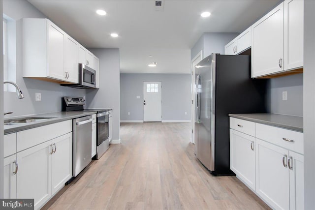 kitchen featuring white cabinetry, stainless steel appliances, and sink