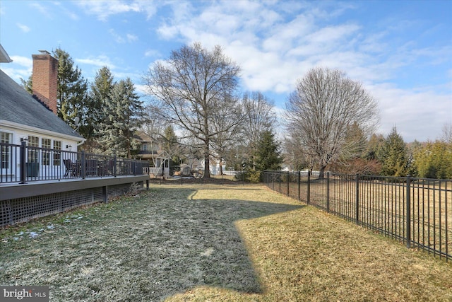 view of yard with fence