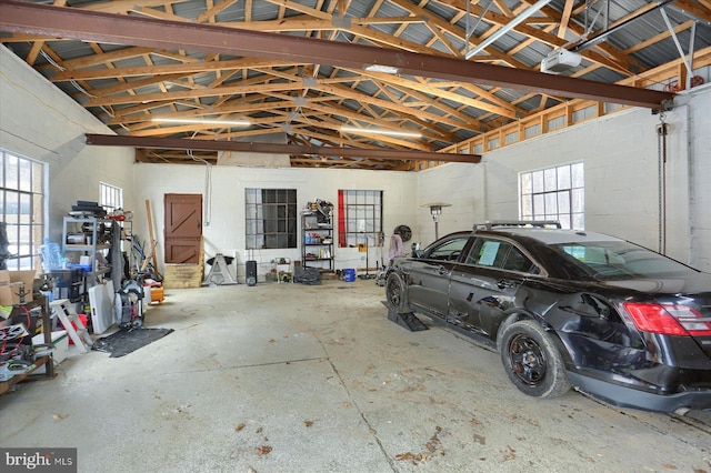 garage featuring a garage door opener