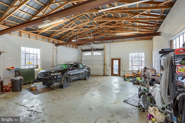 view of garage