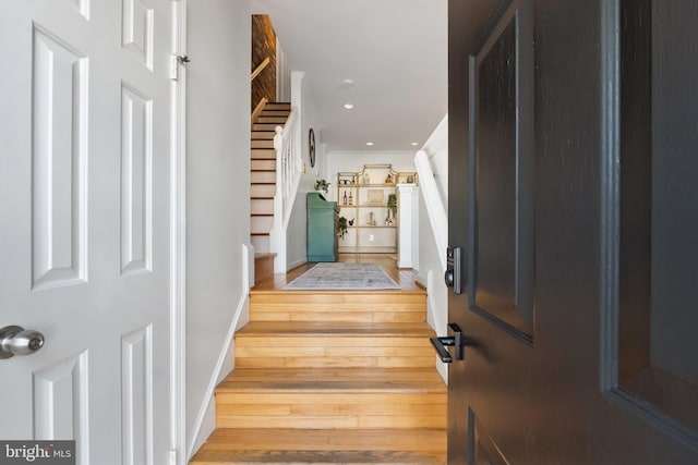 entryway featuring light hardwood / wood-style flooring