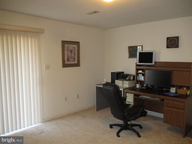 view of carpeted office