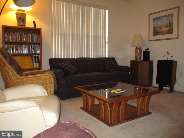 living room featuring carpet