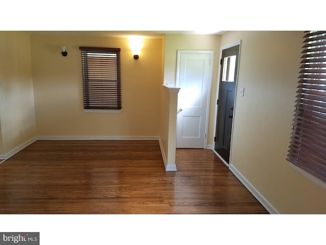 interior space featuring dark hardwood / wood-style flooring